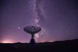 Fototapeta  - Radio telescopes and the Milky Way at night