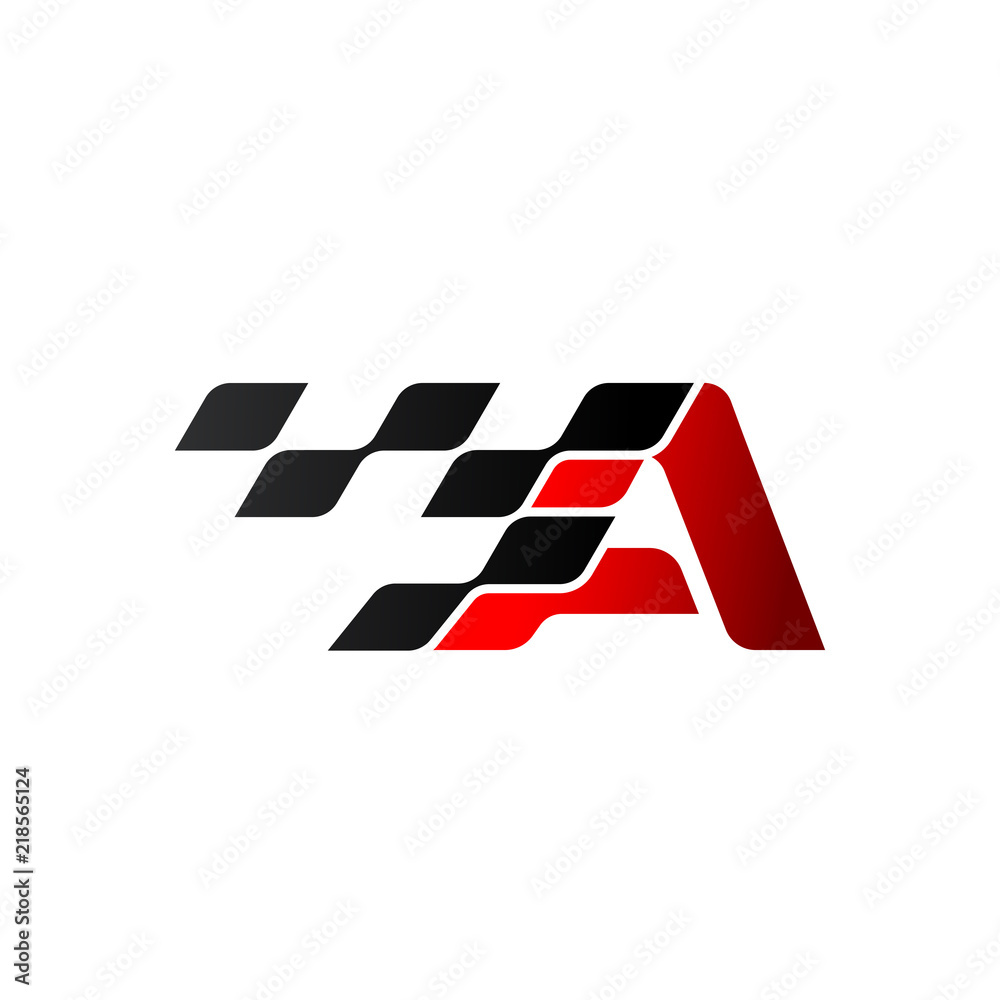 Letter A with racing flag logo Stock Vector | Adobe Stock