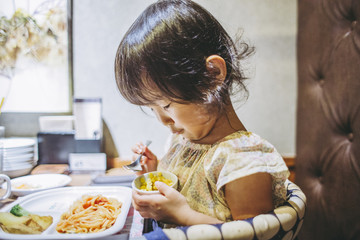 Canvas Print - 食事をする子ども