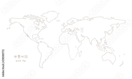 手書きの世界地図 Adobe Stock でこのストックベクターを購入して
