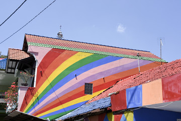 rainbow village in semerang, indonesia