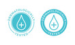 Dermatologically tested vector water drop icons