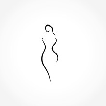 Woman Silhouette Icon Vector