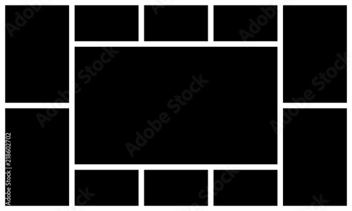 Download Photo Frame Collage Picture Frames Template Retro Image Montage Mockup Black Square Photos Vector Texture Buy This Stock Vector And Explore Similar Vectors At Adobe Stock Adobe Stock PSD Mockup Templates