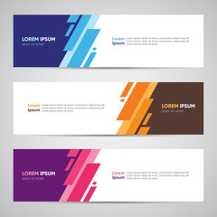Wall Mural - Modern Banner Design. Banner Backdrop Background Header Footer Web Template. Abstract Colorful Banner with Diagonal Style Vector