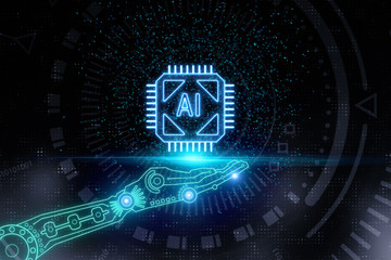 Poster - Hand holding AI chip