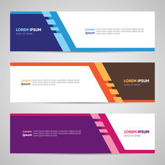 Wall Mural - Modern Banner Design. Banner Backdrop Background Header Footer Web Template. Abstract Colorful Banner with Diagonal Style Vector