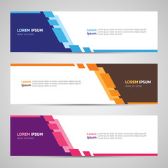 Wall Mural - Modern Banner Design. Banner Backdrop Background Header Footer Web Template. Abstract Colorful Banner with Diagonal Style Vector