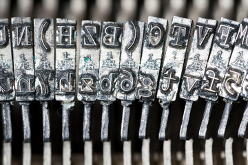 Poster - Close up of retro style typewriter in studio