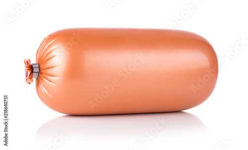 One ham sausage package isolated on white background Canvas