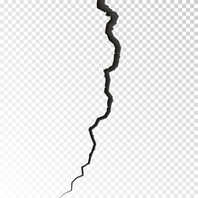 Surface Cracked Ground. Sketch Crack Texture. Split Terrain After Earthquake. Vector Illustration Isolated On Transparent Background