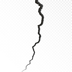 Sketch crack texture isolated on transparent background. Surface cracked ground. Split terrain after earthquake. Vector illustration