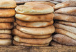 Traditional fresh Moroccan bread on a street market