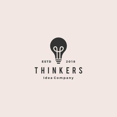 Wall Mural - bulb logo icon hipster vintage retro vector illustration