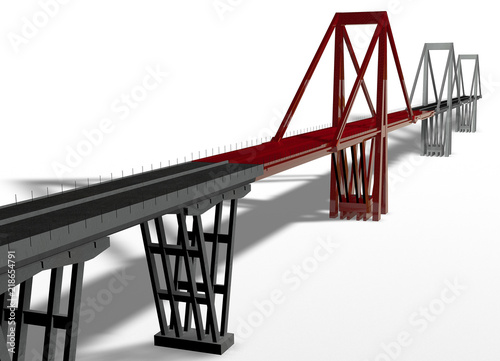 Dekoracja na wymiar  trojwymiarowy-model-mostu-morandi-w-genui-liguria-wlochy-ilustracja-3d-re