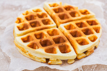 Homemade vanilla belgian waffles