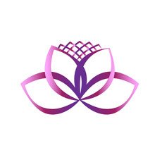 Logo Purple Lotus Flower Vector