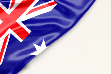 Wall Mural - Flag Australia: white background and place for text