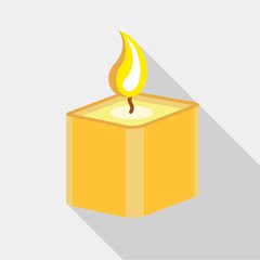 Sticker - Square candle icon. Flat illustration of square candle vector icon for web