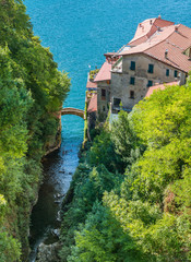 Wall Mural - Scenic sight in Nesso, beautiful village on Lake Como, Lombardy, Italy.