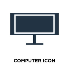 Poster - Computer icon vector isolated on white background, Computer sign