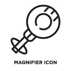 Poster - magnifier icon vector isolated on white background, magnifier sign , line symbol or linear element d
