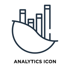 Poster - Analytics icon vector isolated on white background, Analytics sign , line symbol or linear element design in outline style