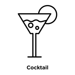 Wall Mural - Cocktail icon vector isolated on white background, Cocktail sign , thin line design elements in outline style