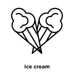 Wall Mural - Ice cream icon vector isolated on white background, Ice cream sign , thin line design elements in outline style