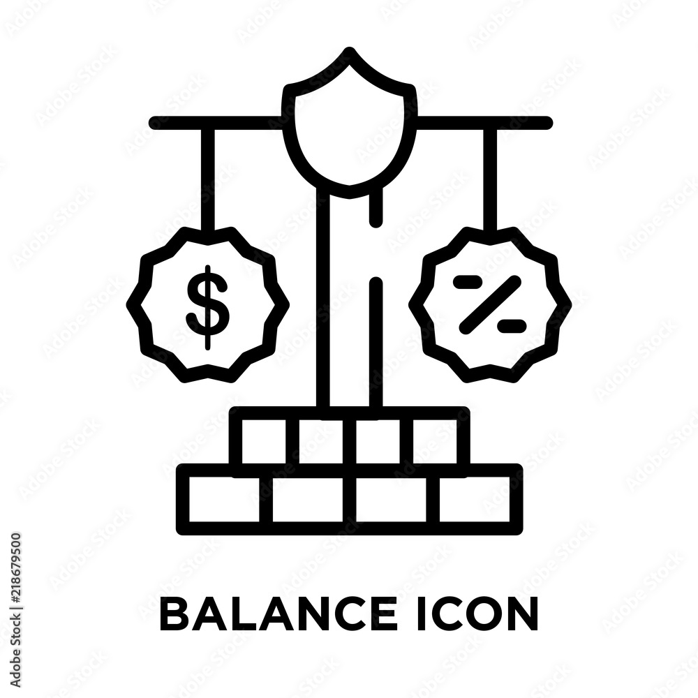 Balance icon vector isolated on white background, Balance sign , line symbol or linear element design in outline style
