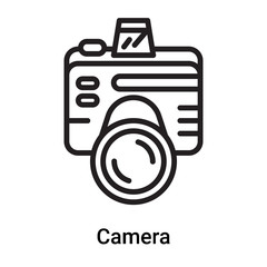 Camera icon vector isolated on white background, Camera sign , line or linear symbol and sign design in outline style