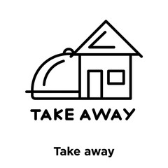 Wall Mural - Take away icon vector isolated on white background, Take away sign , thin line design elements in outline style