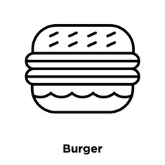 Poster - Burger icon vector isolated on white background, Burger sign , thin line design elements in outline style