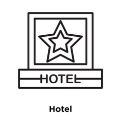 Wall Mural - Hotel icon vector isolated on white background, Hotel sign , thin line design elements in outline style