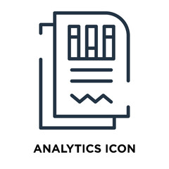 Poster - Analytics icon vector isolated on white background, Analytics sign , line symbol or linear element design in outline style