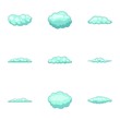 © ylivdesign - Puff icons set. Cartoon set of 9 puff vector icons for web isolated on white background