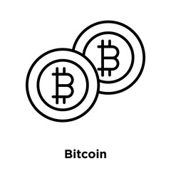 Wall Mural - Bitcoin icon vector isolated on white background, Bitcoin sign , thin line design elements in outline style