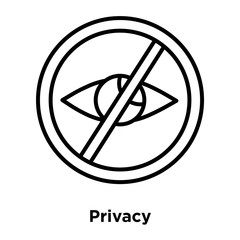 Poster - Privacy icon vector isolated on white background, Privacy sign , thin line design elements in outline style