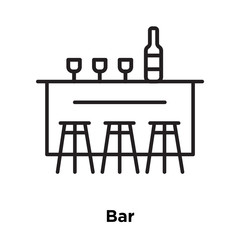 Wall Mural - Bar icon vector isolated on white background, Bar sign , thin line design elements in outline style