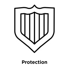 Wall Mural - Protection icon vector isolated on white background, Protection sign , thin line design elements in outline style