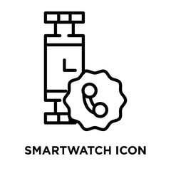 Poster - Smartwatch icon vector isolated on white background, Smartwatch sign , line symbol or linear element design in outline style