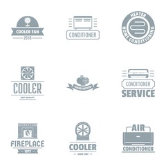 Poster - Coolant logo set. Simple set of 9 coolant vector logo for web isolated on white background