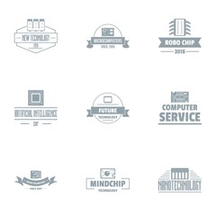 Poster - Comp services logo set. Simple set of 9 comp services vector logo for web isolated on white background