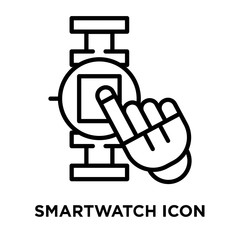 Poster - Smartwatch icon vector isolated on white background, Smartwatch sign , line symbol or linear element design in outline style