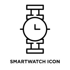 Poster - Smartwatch icon vector isolated on white background, Smartwatch sign , line symbol or linear element design in outline style