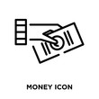 © TOPVECTORSTOCK - Money icon vector isolated on white background, Money sign , line symbol or linear element design in outline style