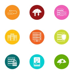 Poster - Discharge icons set. Flat set of 9 discharge vector icons for web isolated on white background