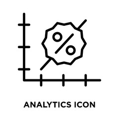 Poster - Analytics icon vector isolated on white background, Analytics sign , line symbol or linear element design in outline style