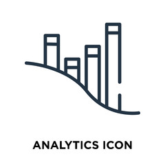 Poster - Analytics icon vector isolated on white background, Analytics sign , line symbol or linear element design in outline style