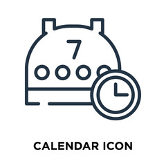 Poster - Calendar icon vector isolated on white background, Calendar sign , line symbol or linear element design in outline style